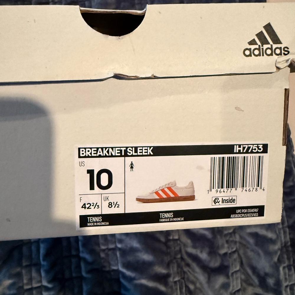 Adidas Breaknet Sleek White and Orange Shoes - Picture 2 of 2